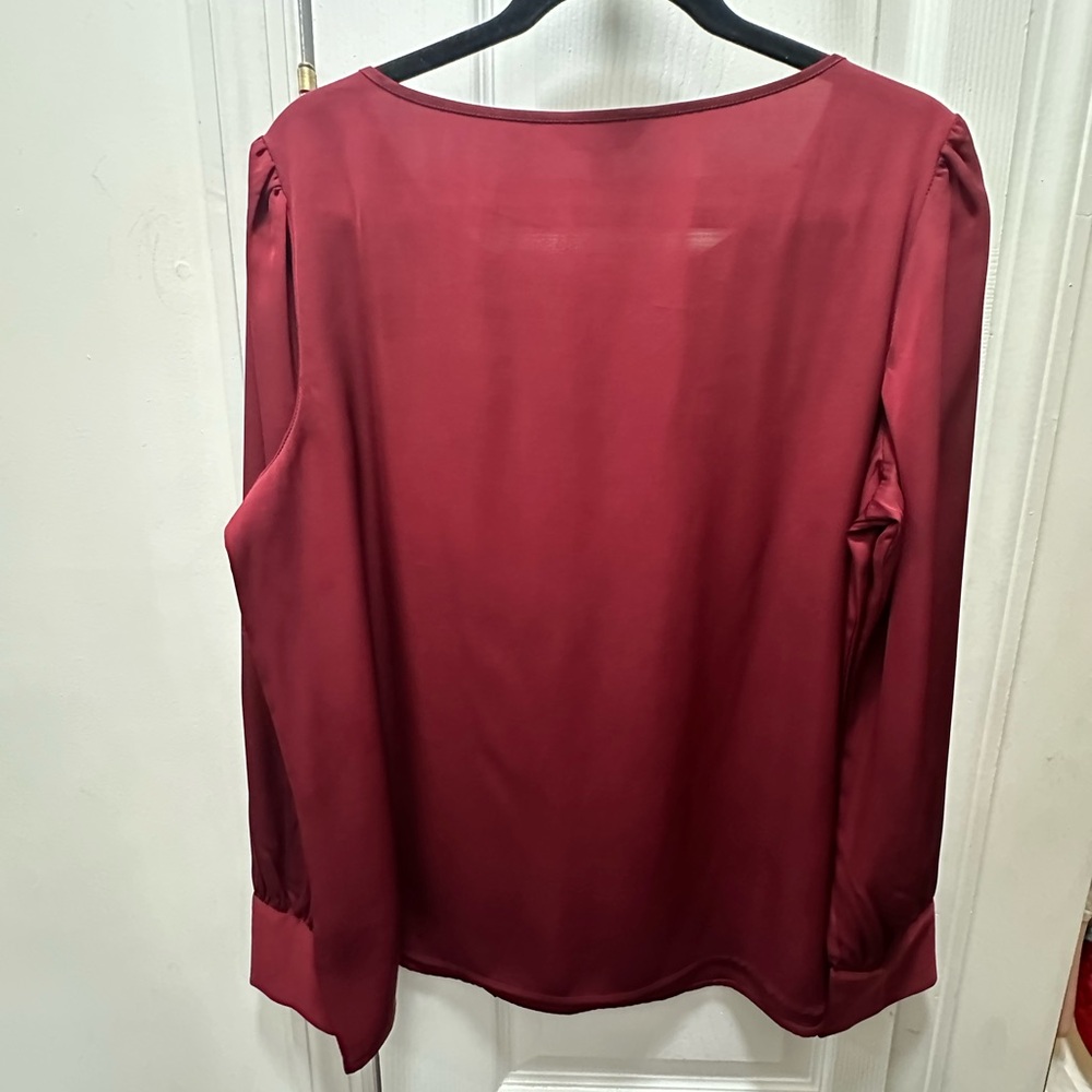 Express Burgundy Blouse - Picture 2 of 4